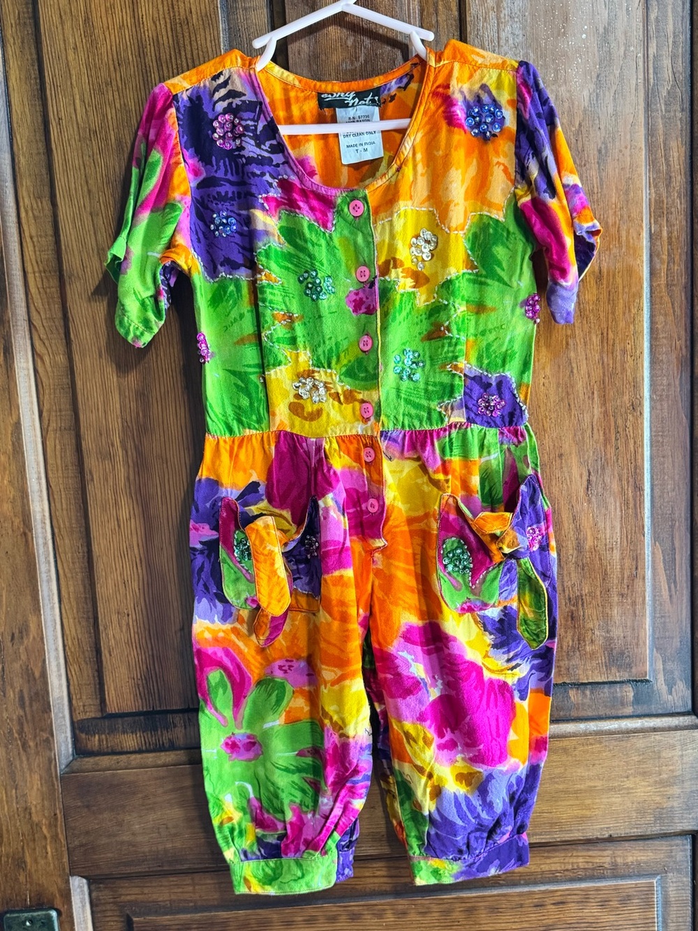 Vintage Tropical Girls Jumpsuit Size Appears to be 3T - See Measurements!